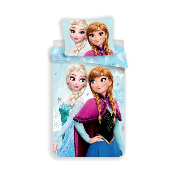 Bavlnené detské obliečky na jednolôžko 140x200 cm  Frozen "Light blue" – Jerry Fabrics