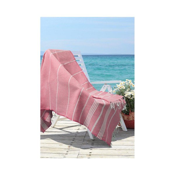 Červená osuška s prímesou bavlny Kate Louise Cotton Collection Classic Red, 100 × 180 cm-image-2
