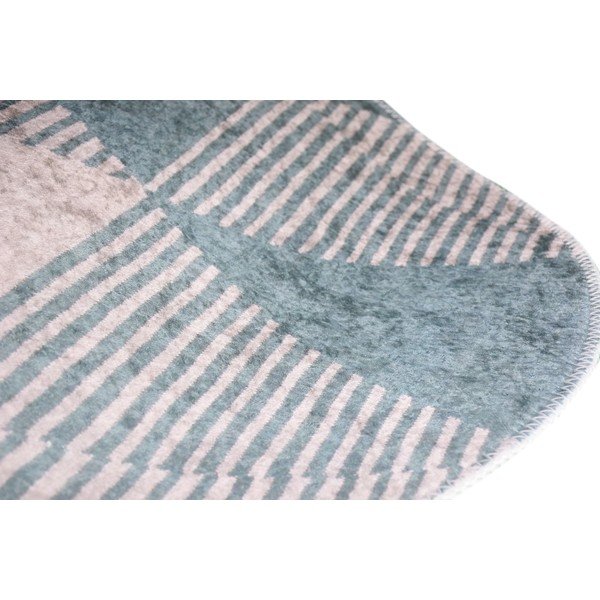 Modrý umývateľný koberec 60x100 cm Oval – Vitaus-image-2
