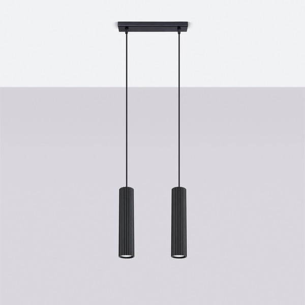 Čierne kovové závesné svietidlo Gleam – Sollux-image-2