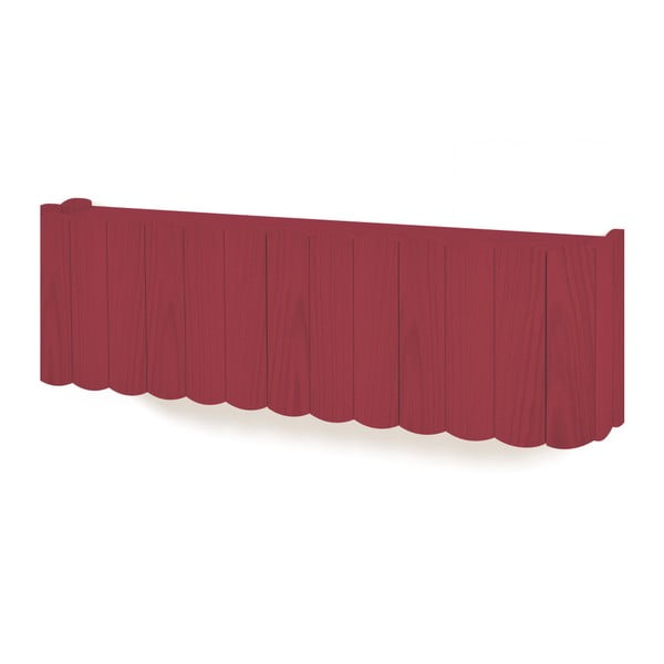 Červená polica na stenu z bukového dreva HARTÔ, dĺžka 124 cm