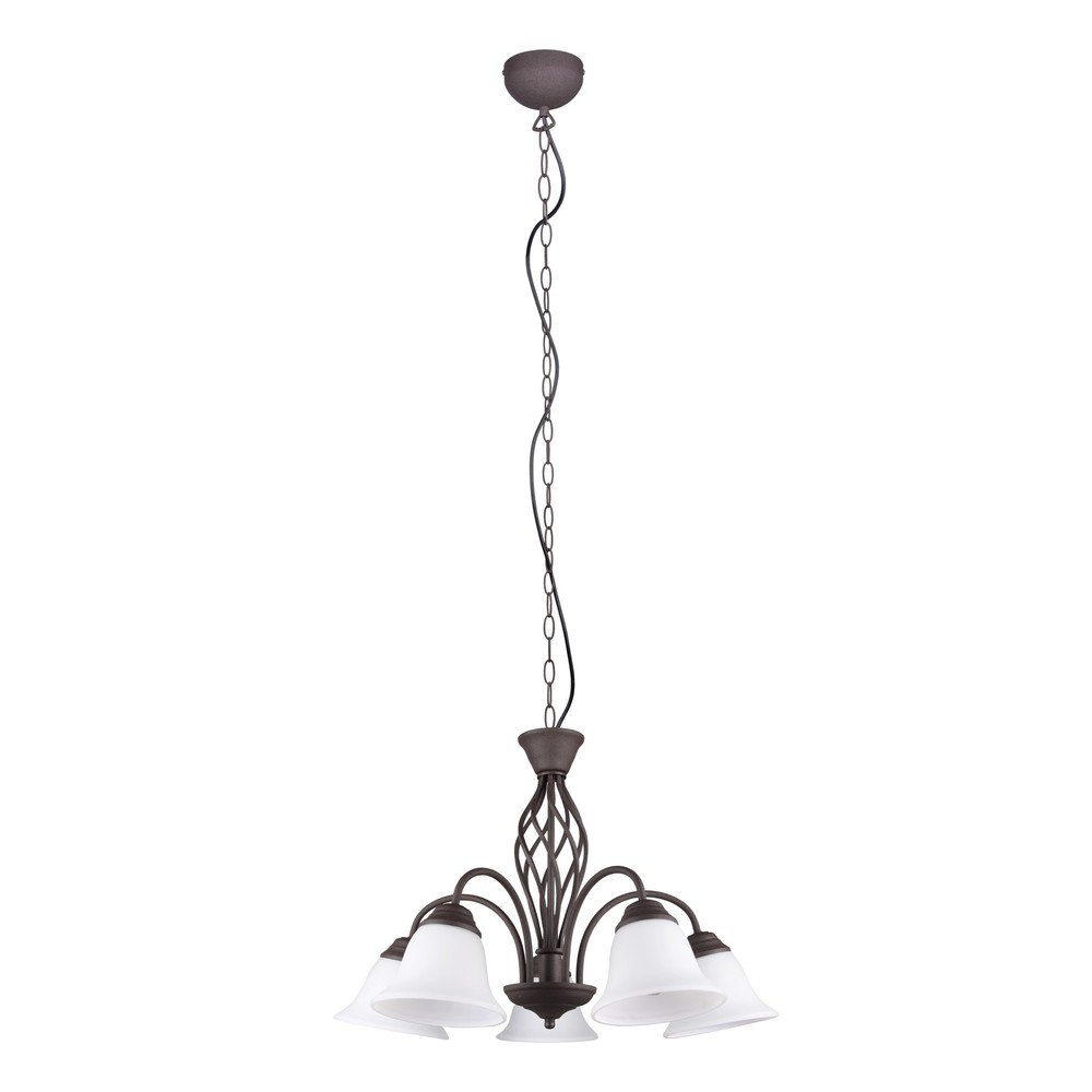 E-shop Tmavohnedé závesné svietidlo so skleneným tienidlom ø 60 cm Rustica – Trio