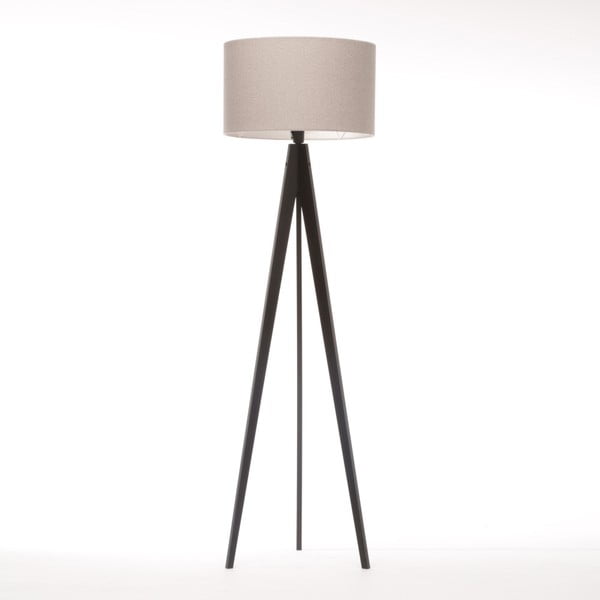 Krémová stojacia lampa 4room Artist, čierna lakovaná breza, 150 cm