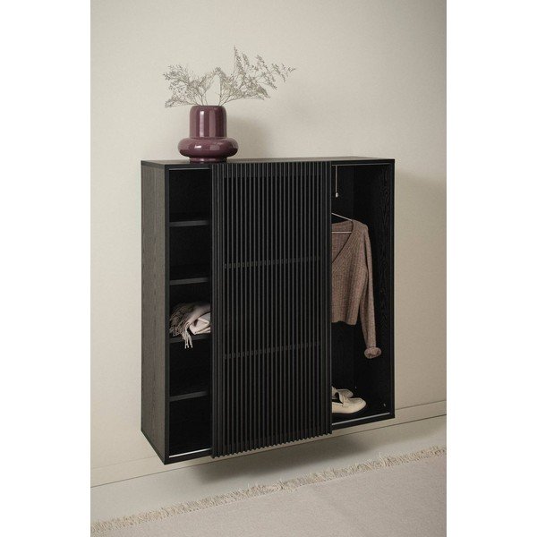 Čierna predsieňová zostava v dekore jaseňa 110x120x40 cm Sion – Jotex-image-1