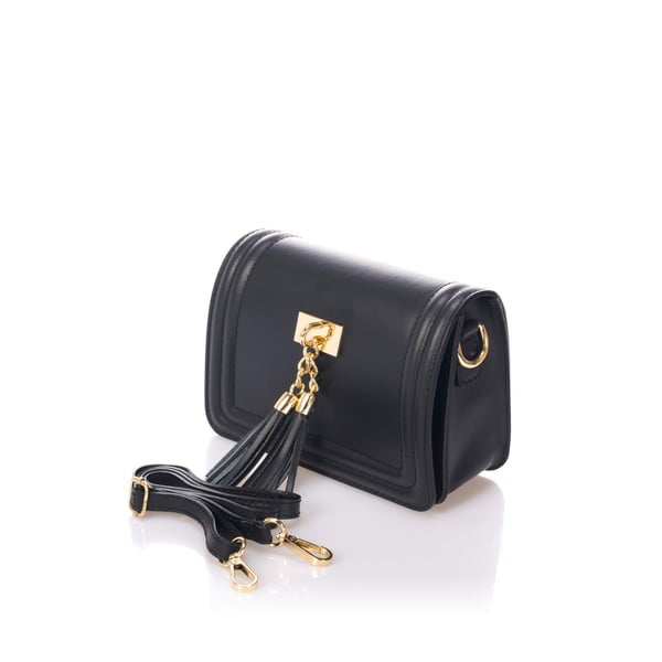 Čierna kožená listová kabelka Giorgio Costa Abelia-image-2