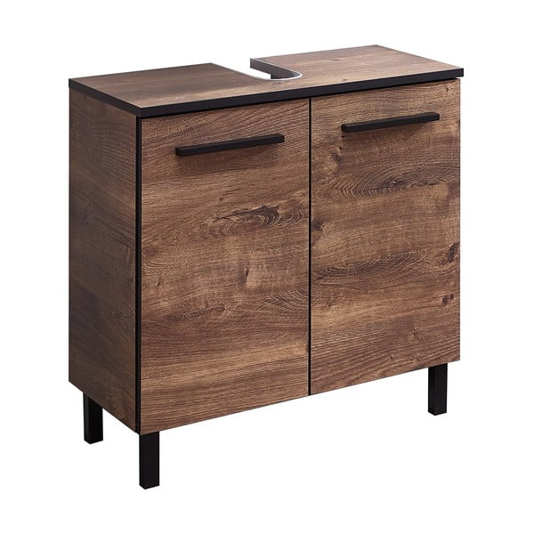 Hnedá skrinka pod umývadlo v dekore duba 60x53 cm Set 374 - Pelipal-image-2