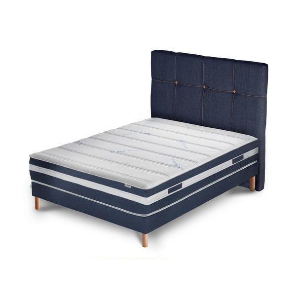 Tmavomodrá posteľ s matracom Stella Cadente Maison Venus, 140 × 200 cm