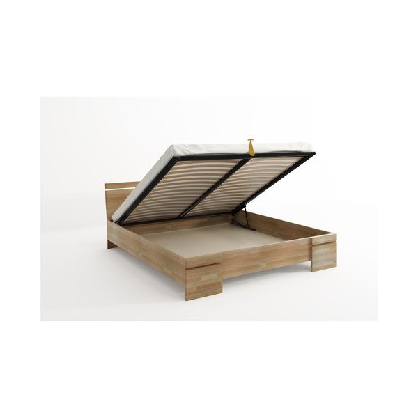 Dvojlôžková posteľ z bukového dreva s úložným priestorom Skandica Sparta Maxi, 140 × 200 cm-image-4