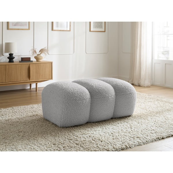 Svetlosivá podnožka z textílie buklé Hippolyte – Bobochic Paris-image-1