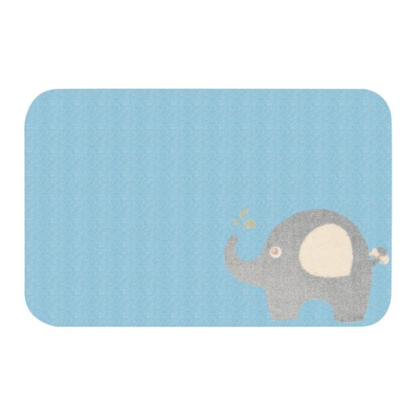 Detský modrý koberec Zala Living Elephant, 67 × 120 cm