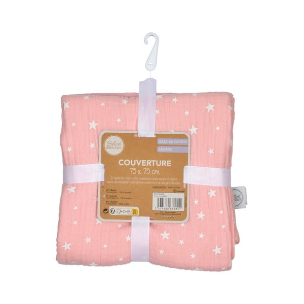 Ružová mušelínová detská deka 75x75 cm – Bébé Douceur-image-3