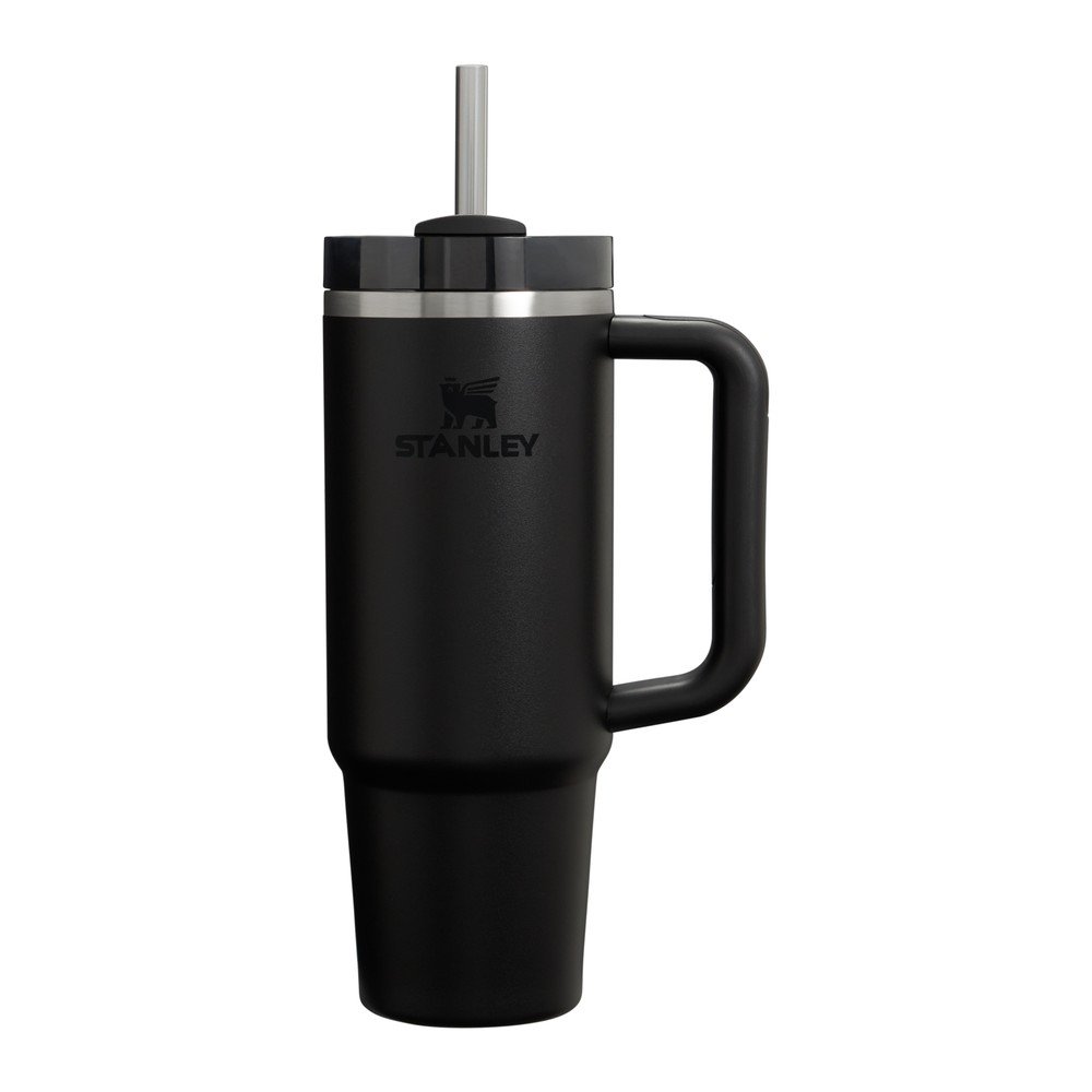 Čierna termoska so slamkou z nehrdzavejúcej ocele 890 ml Quencher H2.O FlowState™ Tumbler Black 2.0 – Stanley