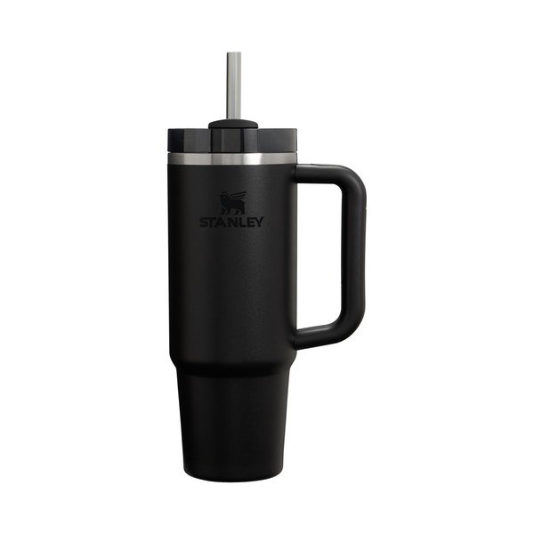 Čierna termoska so slamkou z nehrdzavejúcej ocele 890 ml Quencher H2.O FlowState™ Tumbler Black 2.0 – Stanley