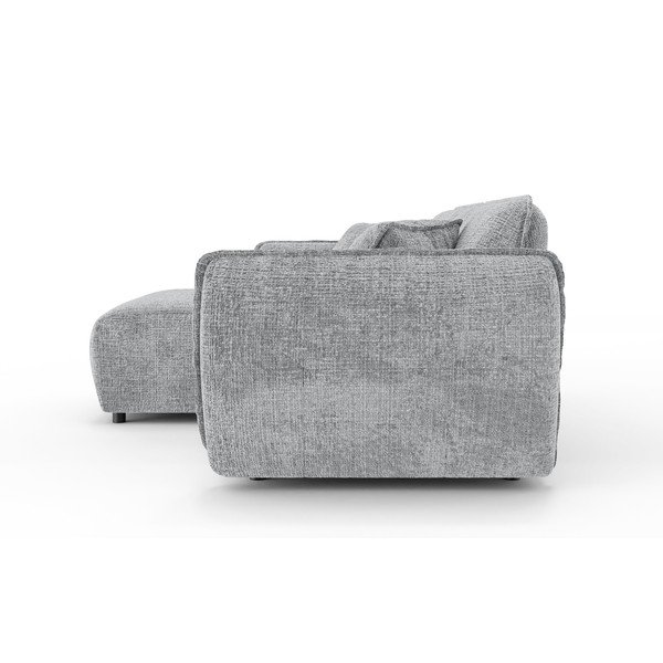 Svetlosivá ženilková rohová pohovka (ľavý roh/s leňoškou) Nelia – Ropez-image-3