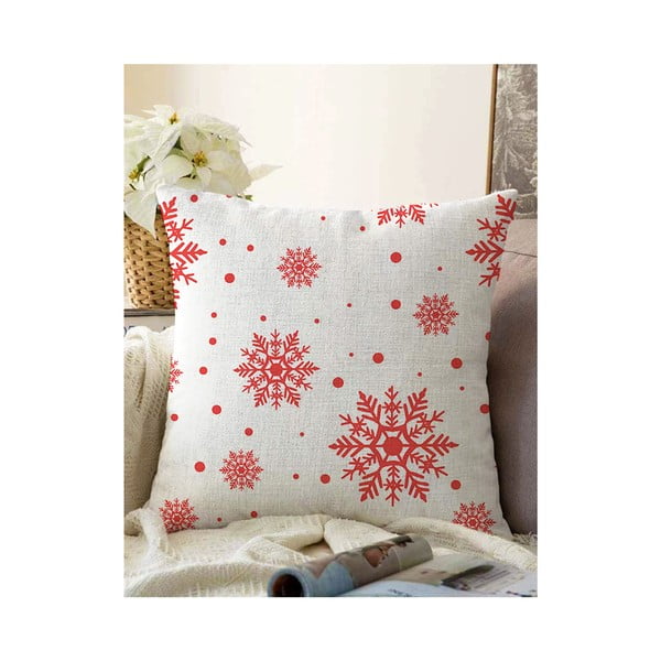 Súprava 4 vianočných obliečok na vankúš a behúň na stôl Minimalist Cushion Covers Red Christmas-image-3