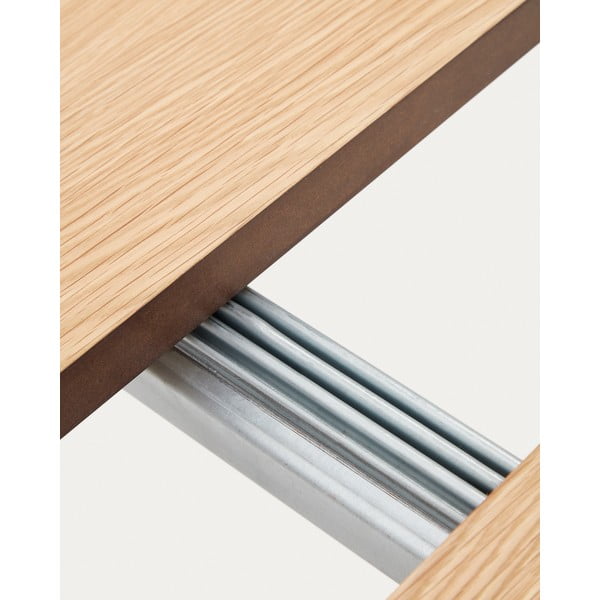 Okrúhly rozkladací jedálenský stôl s doskou v dubovom dekore v prírodnej farbe ø 90 cm Montuiri – Kave Home-image-4