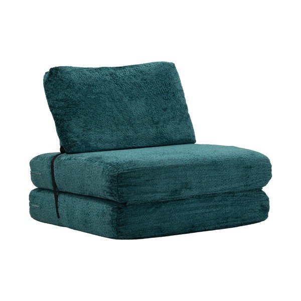 Zelenomodré rozkladacie kreslo z textílie buklé Faster – Mauro Ferretti