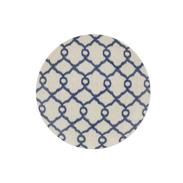 Béžovo-modrý porcelánový servírovací tanier Villa Altachiara Papavero, ø 31 cm