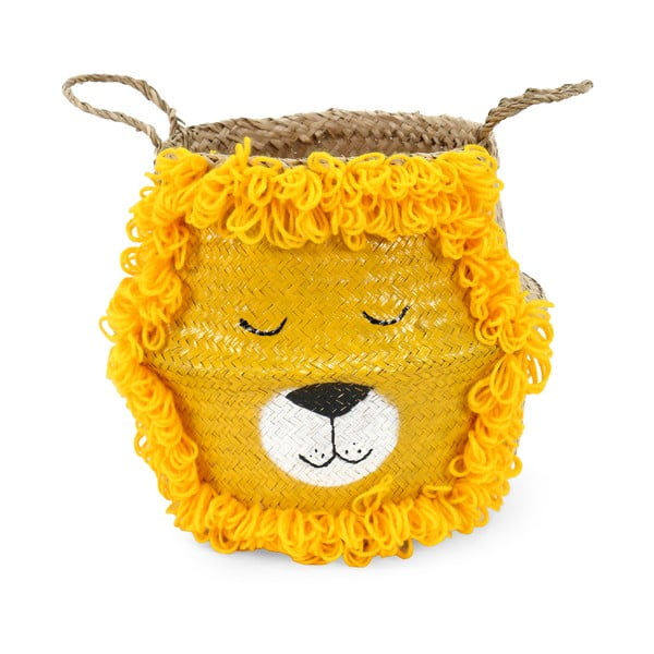 Detský kôš na hračky z morskej trávy v žlto-prírodnej farbe ø 30x28 cm Lion – Compactor