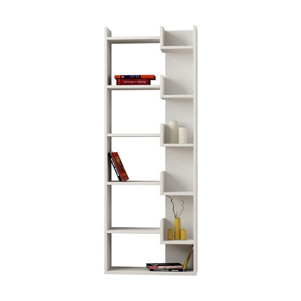 Knižná polica Oppa, bielo-biela-image-2