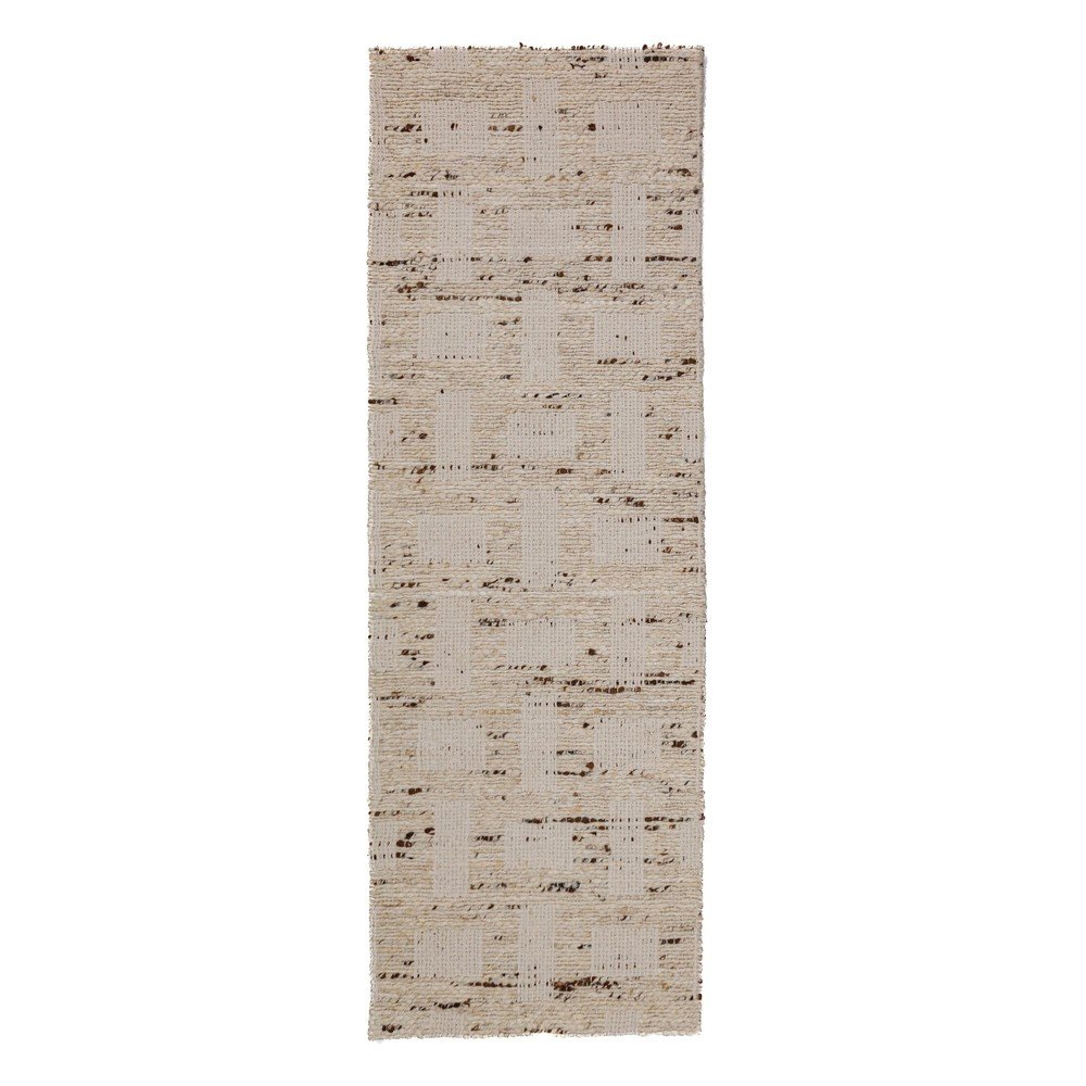 Ručne tkaný behúň s prímesou vlny v prírodnej farbe 80x230 cm Rova Blend – Flair Rugs