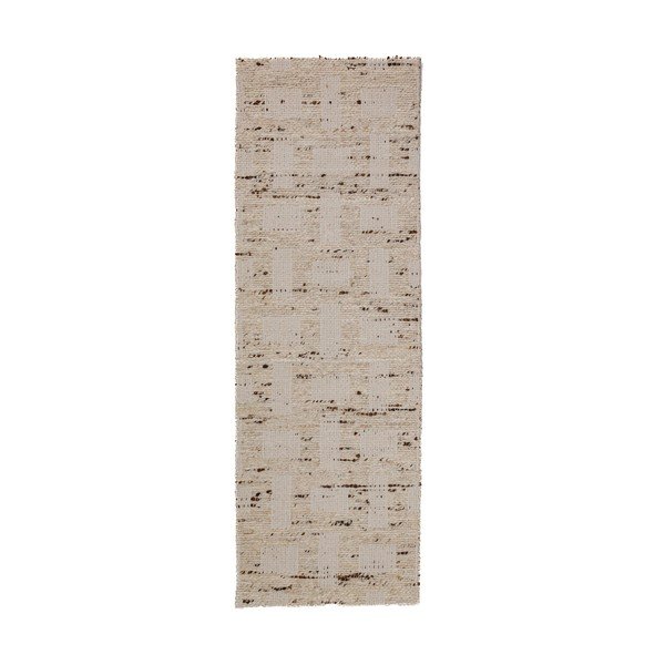 Ručne tkaný behúň s prímesou vlny v prírodnej farbe 80x230 cm Rova Blend – Flair Rugs