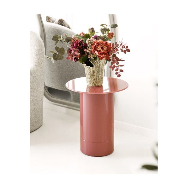 Sklenený okrúhly odkladací stolík ø 45 cm Florens – House Nordic-image-1