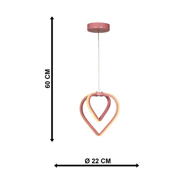 Ružové kovové LED závesné svietidlo ø 22 cm Sevinc – Squid Lighting-image-4