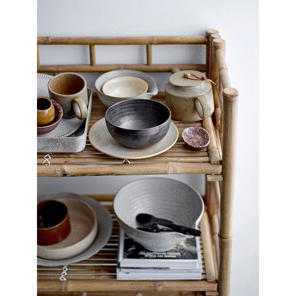 Sivo-biela kameninová servírovacia misa Bloomingville Thea, ø 24,5 cm-image-1