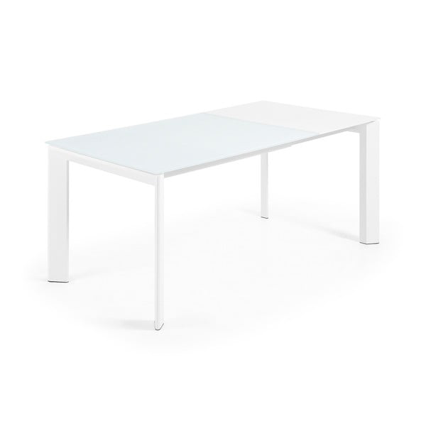 Rozkladací jedálenský stôl s prídavnou doskou so sklenenou doskou 80x120 cm Axis – Kave Home-image-1