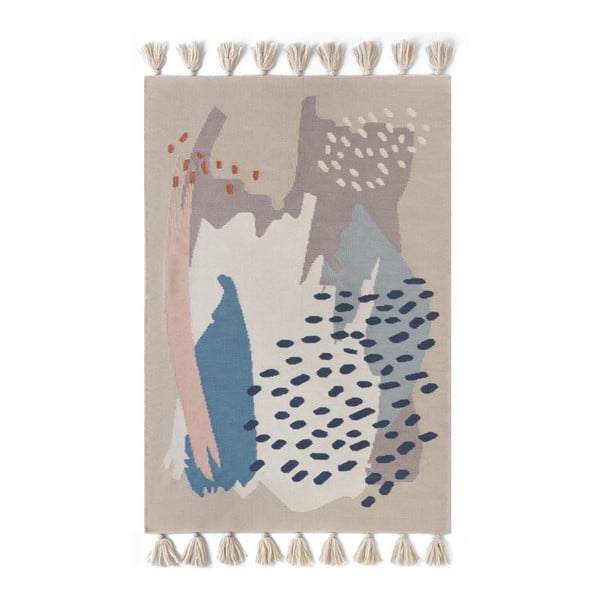 Ručne tkaný hnedý vlnený koberec Art For Kids Chroma, 110 × 160 cm