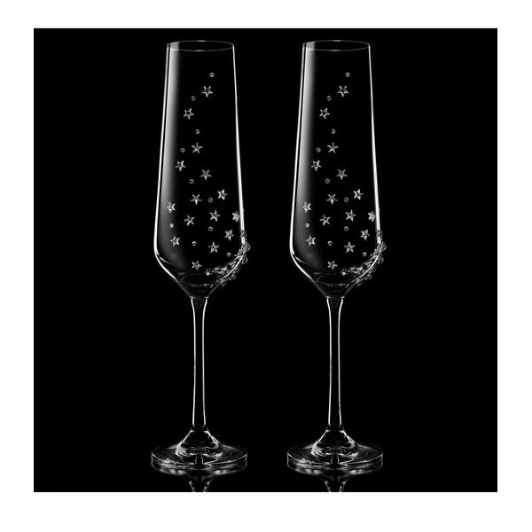 Sada 2 pohárov na šampanské Hera so Swarovski Elements v luxusnom balení