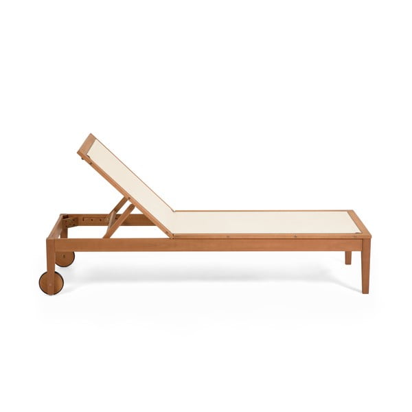 Béžové záhradné ležadlo z eukalyptového dreva Kave Home Caterin-image-3