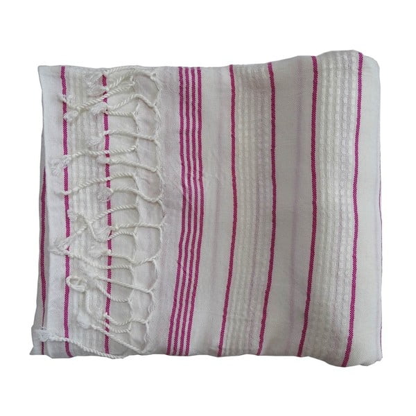 Fialovo-sivá ručne tkaná osuška z prémiovej bavlny Bodrum, 100 × 180 cm