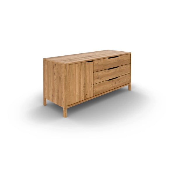 Nízka komoda z dubového dreva v prírodnej farbe 140x64 cm Twig – The Beds-image-2