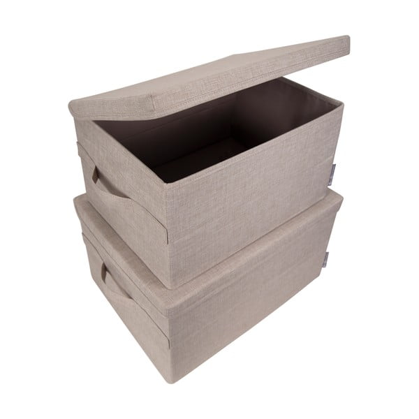 Béžový látkový úložný box s vekom 45x34x25 cm Soft Storage – Bigso-image-2