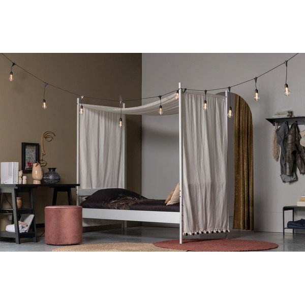 Ružový zamatový puf WOOOD Sara, ⌀ 46 cm-image-1