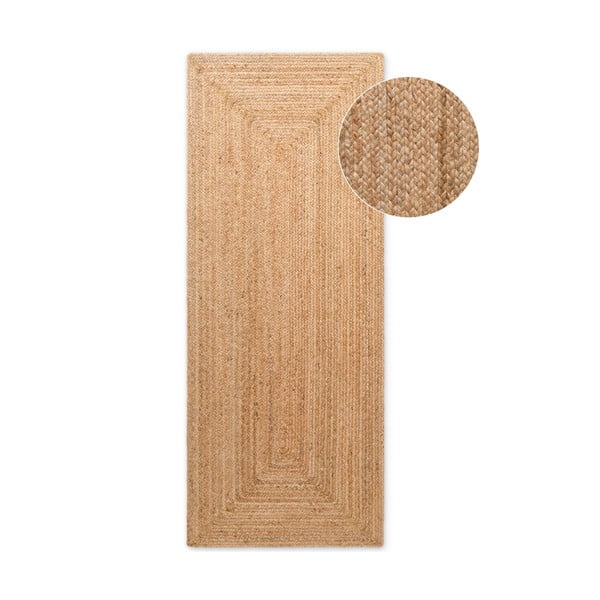 Obojstranný/ručne tkaný jutový behúň v prírodnej farbe 80x200 cm Sharmila Natural Brown – Hanse Home