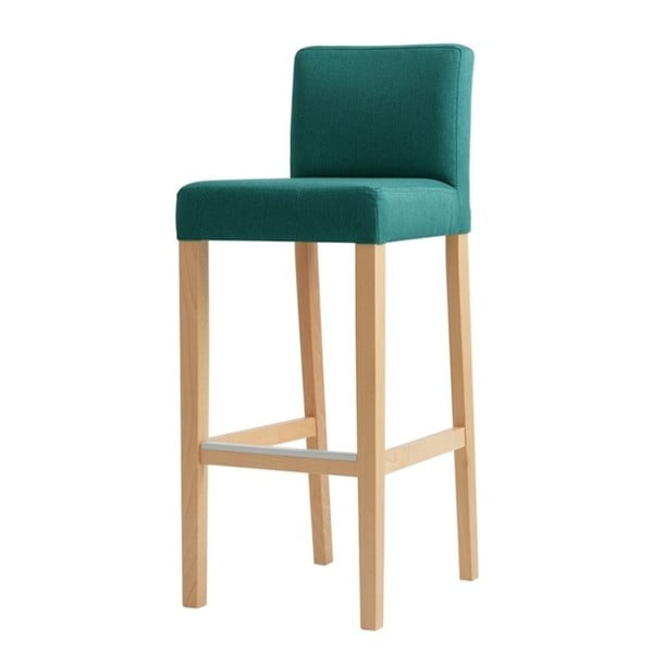 Tyrkysová barová stolička s prírodnými nohami Custom Form Wilton