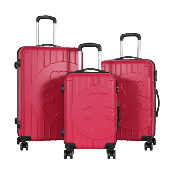Sada 3 ružových cestovných kufrov LULU CASTAGNETTE Philip