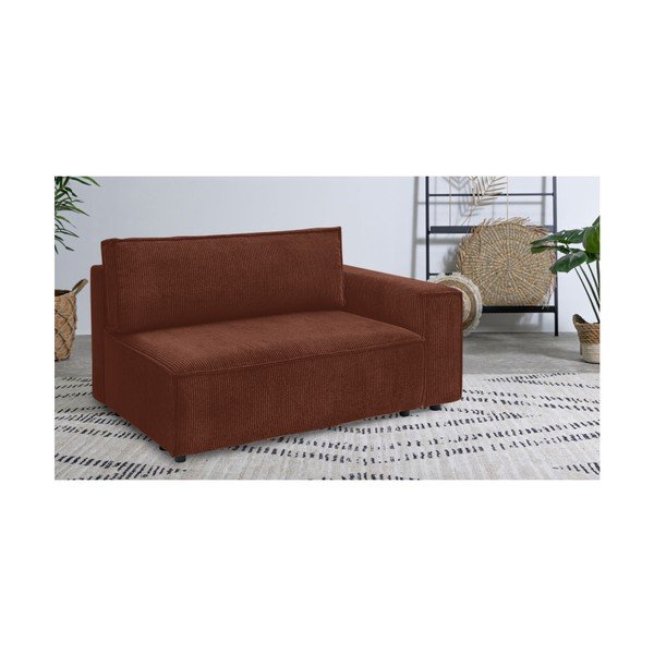 Menčestrový modul pohovky (pravý roh) v tehlovej farbe Nihad modular – Bobochic Paris-image-1