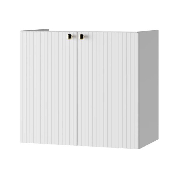 Biela nízka závesná skrinka pod umývadlo 61,5x55,5 cm Asti – STOLKAR