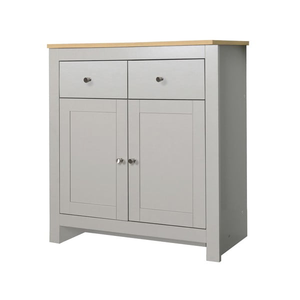 Nízka komoda v dekore duba v sivo-prírodnej farbe 79x81 cm Emerald – Støraa