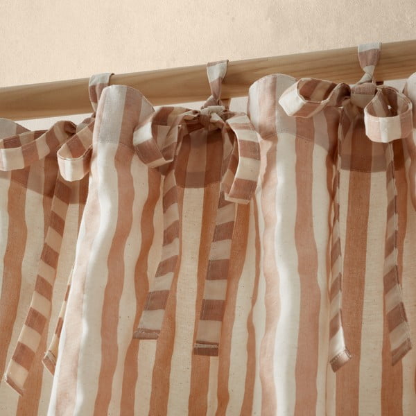 Záclona v terakotovej farbe 140x183 cm Zanzibar Stripe – Pineapple Elephant-image-2
