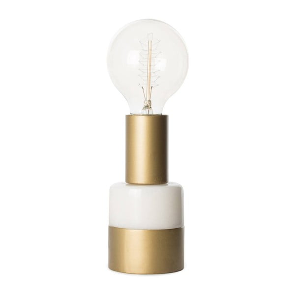 Bielo-mosadzná stolová lampa Vivorum Eureka