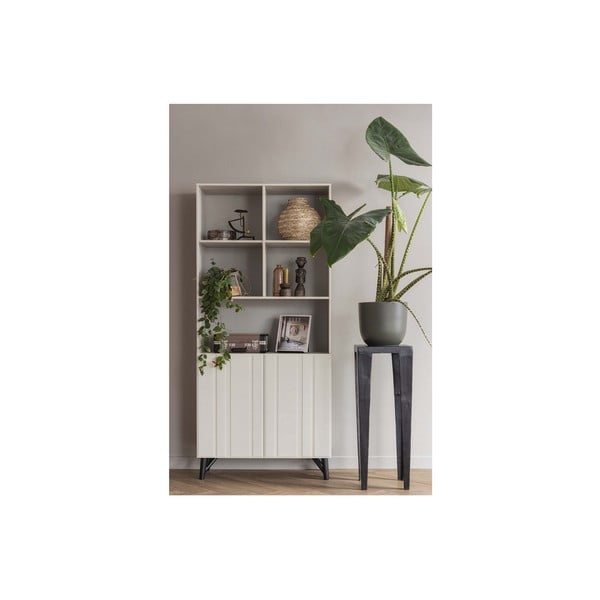 Krémová knižnica z borovicového dreva 90x200 cm Miller - WOOOD-image-1