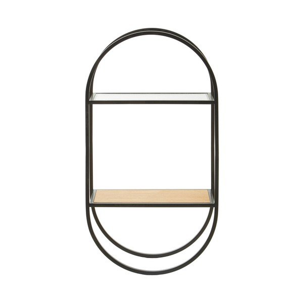 Čierna/v prírodnej farbe poschodová kovová polica 35 cm Mataram – Premier Housewares-image-3