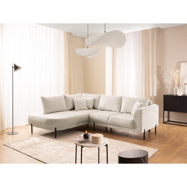 Béžová ženilková rohová pohovka (ľavý roh/do L) Mauris  – Ropez-image-1