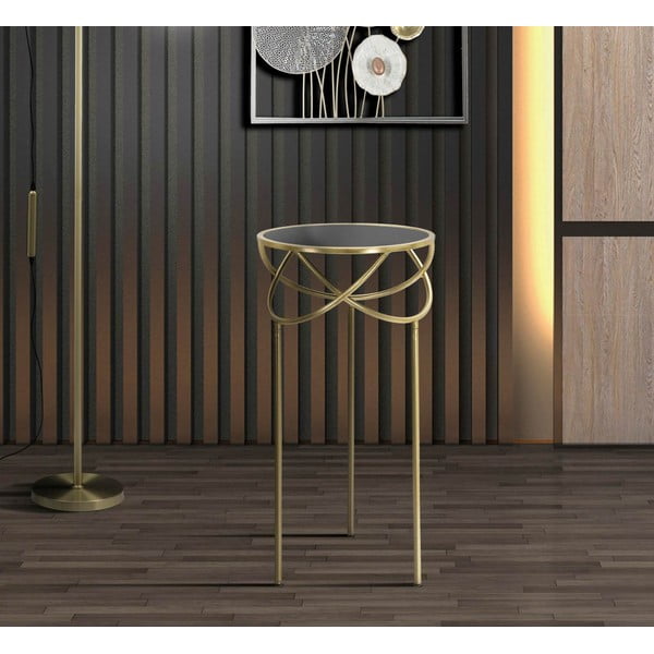 Okrúhly odkladací stolík so sklenenou doskou ø 40 cm Ring – Mauro Ferretti-image-1