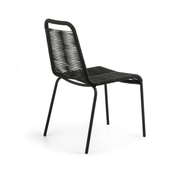 Čierna záhradná stolička s oceľovou konštrukciou Kave Home Glenville-image-3